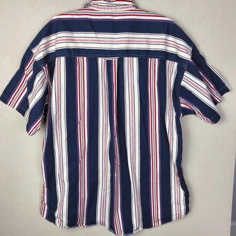Vintage Chaps Ralph Lauren Men XL MultiColor Button Down Shirt Striped